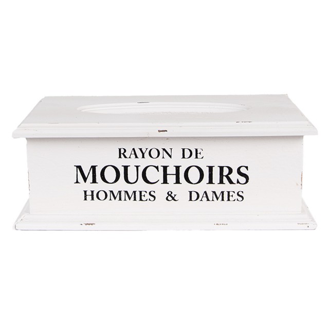 Cutie decorativa pentru servetele White Wood 28x16x10 cm Cutie decorativa pentru servetele White Wood 28x16x10 cm