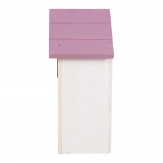 Cuib decorativ pentru pasari 15x10x22 cm – alb/roz
