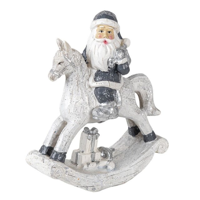 Decoratiune Craciun "Santa on horse" 13x6x17 cm, Clayre&Eef Decoratiune Craciun "Santa on horse" 13x6x17 cm, Clayre&Eef