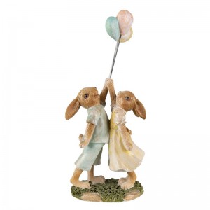 Decoratiune Paste "Up & Away Bunny Love" 10x6x22 cm, Clayre&Eef