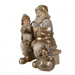 Decoratiune Craciun "Santa’s Golden Hug" 15x11x17 cm, Clayre&Eef