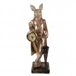 Decoratiune "Rabbit & Clock" 11x10x35 cm, Clayre & Eef