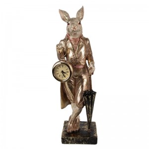 Decoratiune "Rabbit & Clock" 11x10x35 cm, Clayre & Eef
