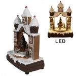 Decoratiune muzicala de Craciun cu LED "Gingerbread House" 20x11x27 cm, Clayre&Eef Decoratiune muzicala de Craciun cu LED "Gingerbread House" 20x11x27 cm, Clayre&Eef