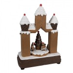 Decoratiune muzicala de Craciun cu LED "Gingerbread House" 20x11x27 cm, Clayre&Eef Decoratiune muzicala de Craciun cu LED "Gingerbread House" 20x11x27 cm, Clayre&Eef