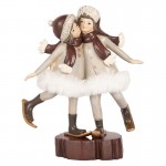 Decoratiune Craciun "Children Skiing" 15x7x18 cm, Clayre&Eef Decoratiune Craciun "Children Skiing" 15x7x18 cm, Clayre&Eef