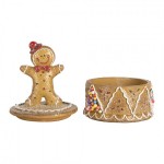 Decoratiune cu spatiu de depozitare "Gingerbread Man" Ø 7x11 cm, Clayre&Eef Decoratiune cu spatiu de depozitare "Gingerbread Man" Ø 7x11 cm, Clayre&Eef
