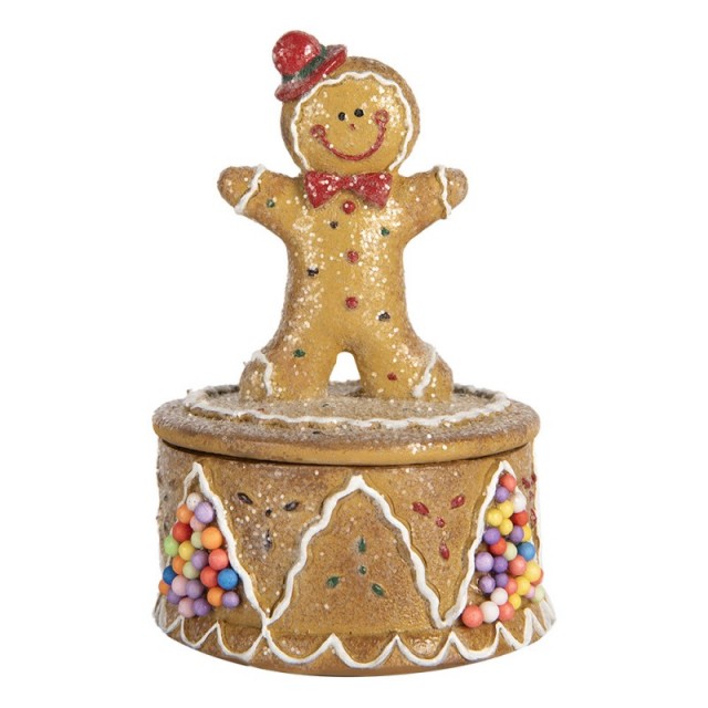 Decoratiune cu spatiu de depozitare "Gingerbread Man" Ø 7x11 cm, Clayre&Eef Decoratiune cu spatiu de depozitare "Gingerbread Man" Ø 7x11 cm, Clayre&Eef