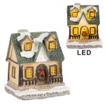 Decoratiune Craciun cu LED "Mountain Lodge" 5x5x6 cm, Clayre&Eef Decoratiune Craciun cu LED "Mountain Lodge" 5x5x6 cm, Clayre&Eef