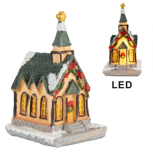 Decoratiune Craciun cu LED "Christmas Village" 5x5x5 cm, Clayre&Eef Decoratiune Craciun cu LED "Christmas Village" 5x5x5 cm, Clayre&Eef