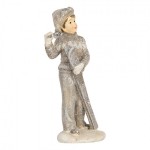 Decoratiune Craciun "Children Skiing" (2x) 8x7x15 cm, Clayre&Eef Decoratiune Craciun "Children Skiing" (2x) 8x7x15 cm, Clayre&Eef