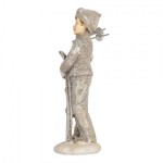 Decoratiune Craciun "Children Skiing" (2x) 8x7x15 cm, Clayre&Eef Decoratiune Craciun "Children Skiing" (2x) 8x7x15 cm, Clayre&Eef