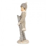 Decoratiune Craciun "Children Skiing" (2x) 8x7x15 cm, Clayre&Eef Decoratiune Craciun "Children Skiing" (2x) 8x7x15 cm, Clayre&Eef