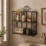 Raft metalic de perete cu doua polite – 41x18x53 cm Raft metalic de perete cu doua polite – 41x18x53 cm