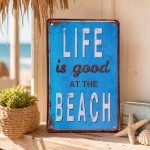 Tablou motivational "Life is Good at the Beach" 20x1x30 cm, Clayre & Eef