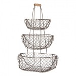 Suport metalic cu 3 cosuri depozitare 30x22x50 cm, Clayre & Eef