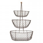 Suport metalic cu 3 cosuri depozitare 30x22x50 cm, Clayre & Eef