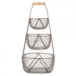 Suport metalic cu 3 cosuri depozitare 30x22x50 cm, Clayre & Eef