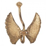 Cuier cu 1 agatatoare "Golden Wings" 12x6x13 cm, Clayre & Eef Cuier cu 1 agatatoare "Golden Wings" 12x6x13 cm, Clayre & Eef