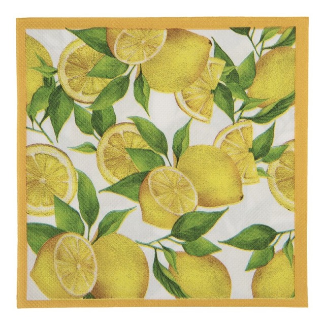 Servetele de masa "Lemons" 33x33 cm, Clayre & Eef Servetele de masa "Lemons" 33x33 cm, Clayre & Eef