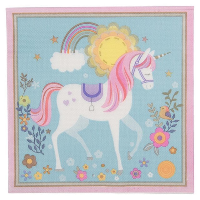 Servetele de masa "Unicorn" 33x33 cm, Clayre & Eef Servetele de masa "Unicorn" 33x33 cm, Clayre & Eef