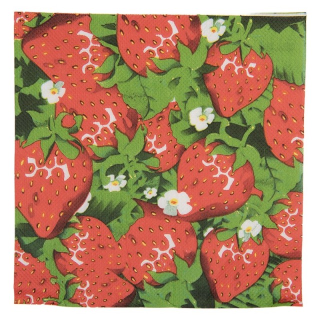 Servetele de masa "Sweet Strawberries" 33x33 cm, Clayre & Eef Servetele de masa "Sweet Strawberries" 33x33 cm, Clayre & Eef