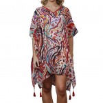 Caftan de plaja multicolor, marime universala Caftan de plaja multicolor, marime universala