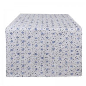 Traversa de masa bumbac 50x140cm "Blue Rose Blooming", Clayre&Eef