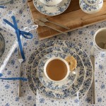 Traversa de masa bumbac 50x140cm "Blue Rose Blooming", Clayre&Eef