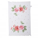 Prosop de bucatarie flausat 100% bumbac 40x66cm "Roses in Bloom", Clayre & Eef