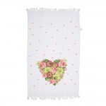Prosop de bucatarie flausat 100% bumbac 40x66cm "Blissful Rose", Clayre & Eef