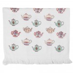 Prosop de bucatarie flausat 100% bumbac 40x66cm "Teapots", Clayre & Eef