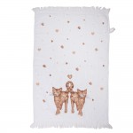 Prosop de bucatarie flausat 100% bumbac 40x66cm "Kittens", Clayre & Eef