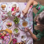 Ceasca cu farfurie "Light Blue Flowers" 200ml, Clayre & Eef