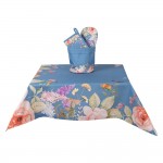 Fata de masa 100% bumbac 100x100cm "Floral Fiesta Blue", Clayre & Eef