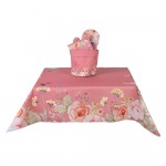 Fata de masa 100% bumbac 100x100cm "Floral Fiesta Pink", Clayre & Eef