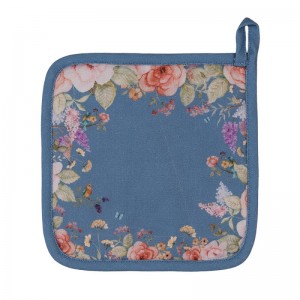 Suport pentru oale fierbinti 100% bumbac 20x20cm "Floral Fiesta Blue", Clayre & Eef