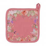 Suport pentru oale fierbinti 100% bumbac 20x20cm "Floral Fiesta Pink", Clayre & Eef