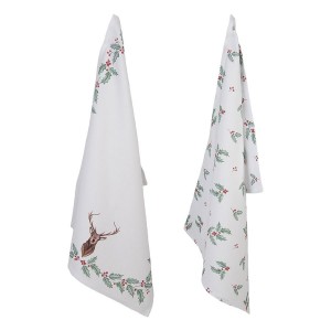 Craciun Set 2 Prosoape de bucatarie bumbac 50x70cm "Holly Christmas", Clayre & Eef