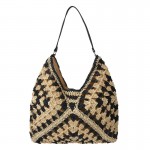Geanta de vara bej negru Coastal Sandline 38x40 cm