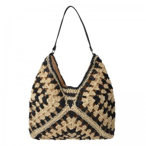 Geanta de vara bej negru Coastal Sandline 38x40 cm