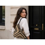 Geanta de vara bej negru Coastal Sandline 38x40 cm
