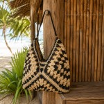 Geanta de vara bej negru Coastal Sandline 38x40 cm Geanta de vara bej negru Coastal Sandline 38x40 cm