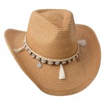 Palarie de vara Boho cu detalii, maro Festival Ø 58 cm