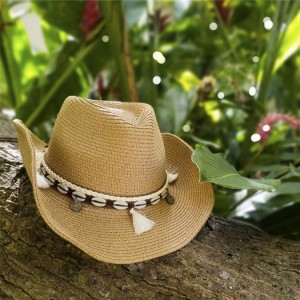 Palarie de vara Boho cu detalii, maro Festival Ø 58 cm
