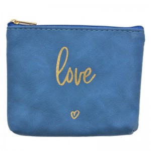 Portfard albastru Love 13x1x10 cm, Clayre&Eef