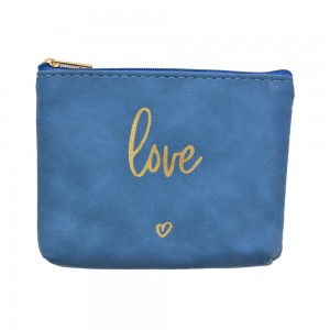 Portfard albastru Love 13x1x10 cm, Clayre&Eef