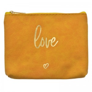 Portfard galben Love 13x1x10 cm, Clayre&Eef
