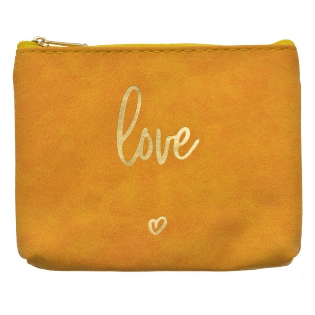 Portfard galben Love 13x1x10 cm, Clayre&Eef Portfard galben Love 13x1x10 cm, Clayre&Eef