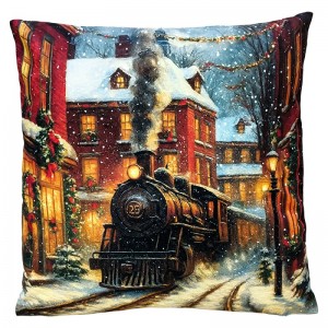 Fata de perna cu umplutura "Polar Express" 45x45 cm, Clayre & Eef
